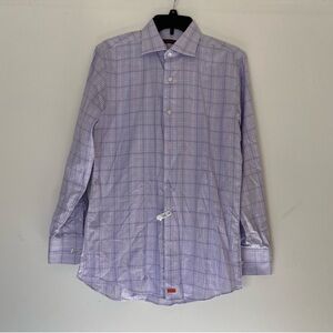 Men's Oliver purple plaid button down dress shirt